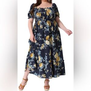 Women’s Plus Size Floral Maxi Dress Size 2X